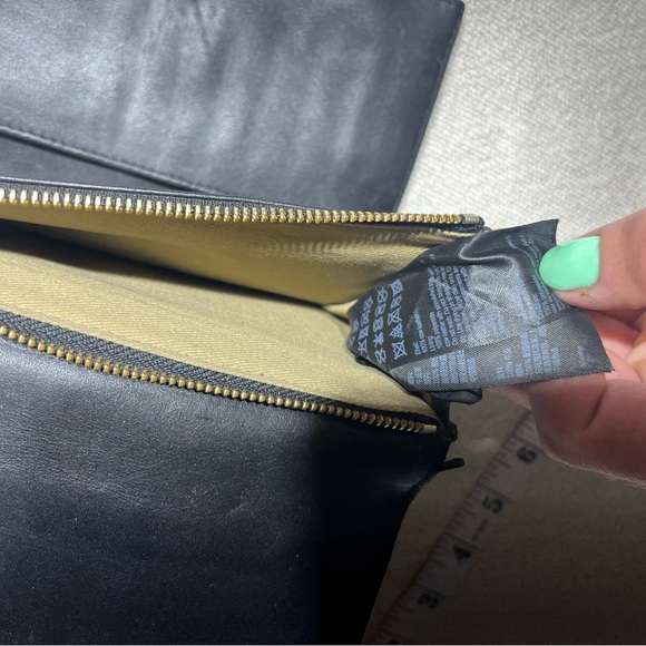 All Saints Black Leather Snakeskin Envelope Style Wallet - Picture 7 of 9